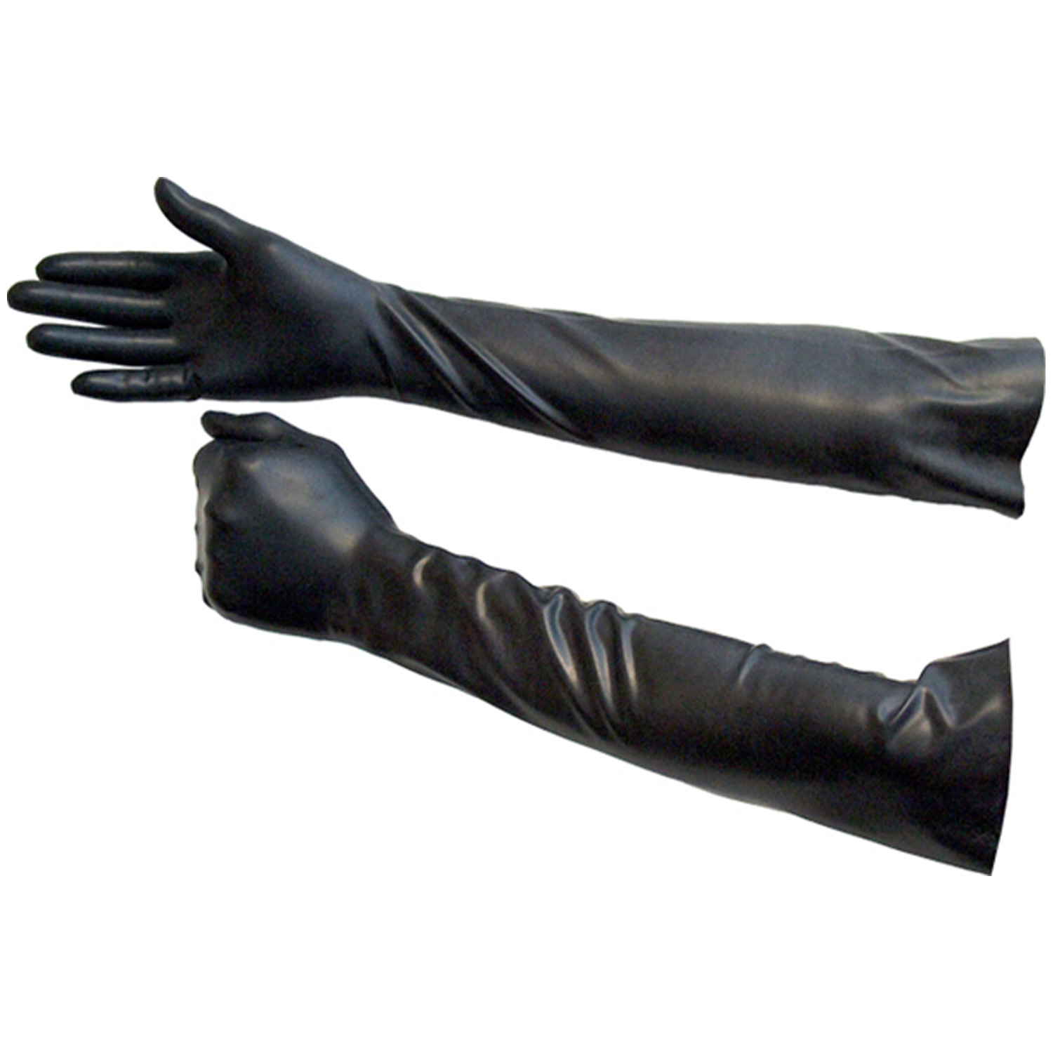 Lange Latex Handsker Sorte - Black - M