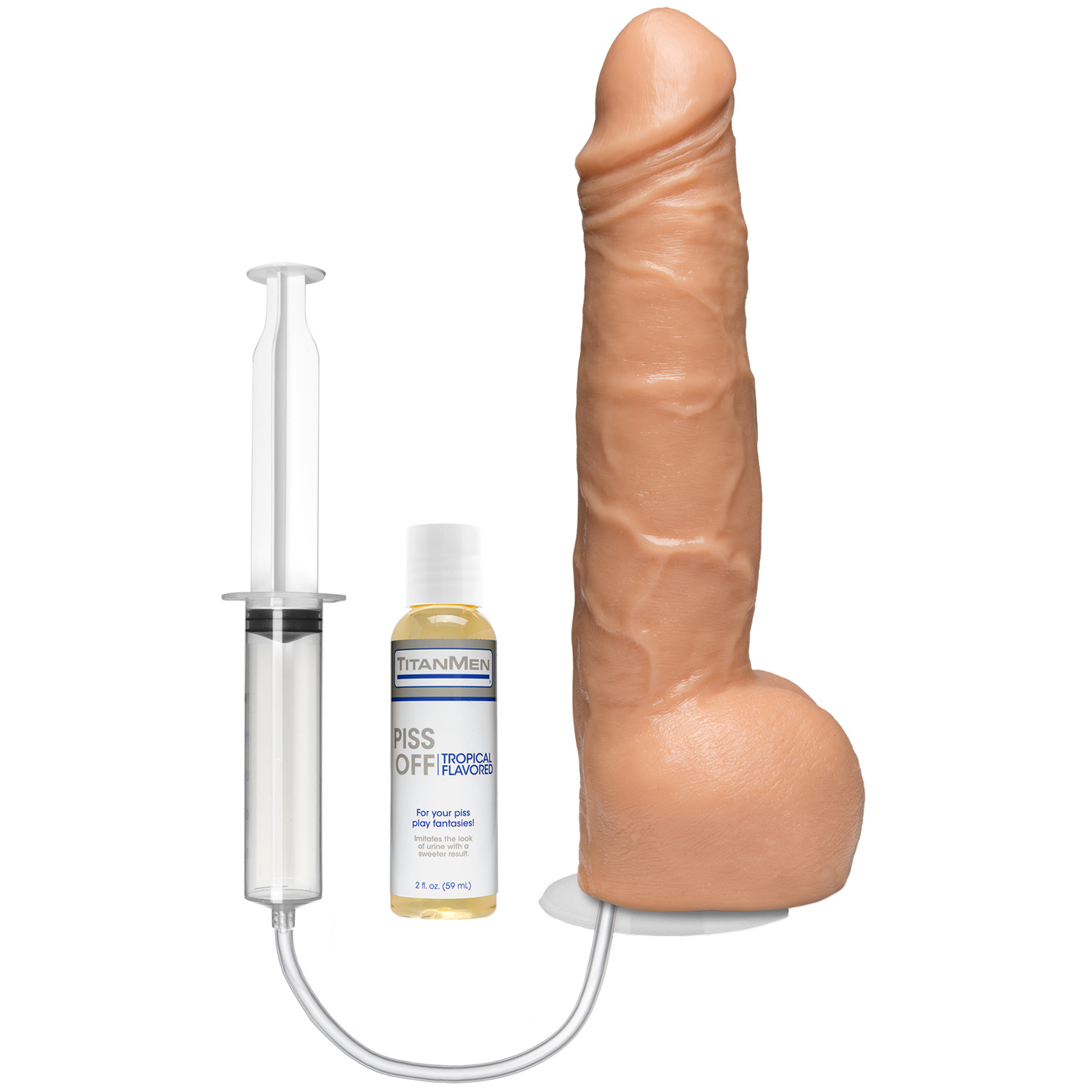 Titanmen Piss Off Vac-u-lock Sprøjte Dildo - Nude