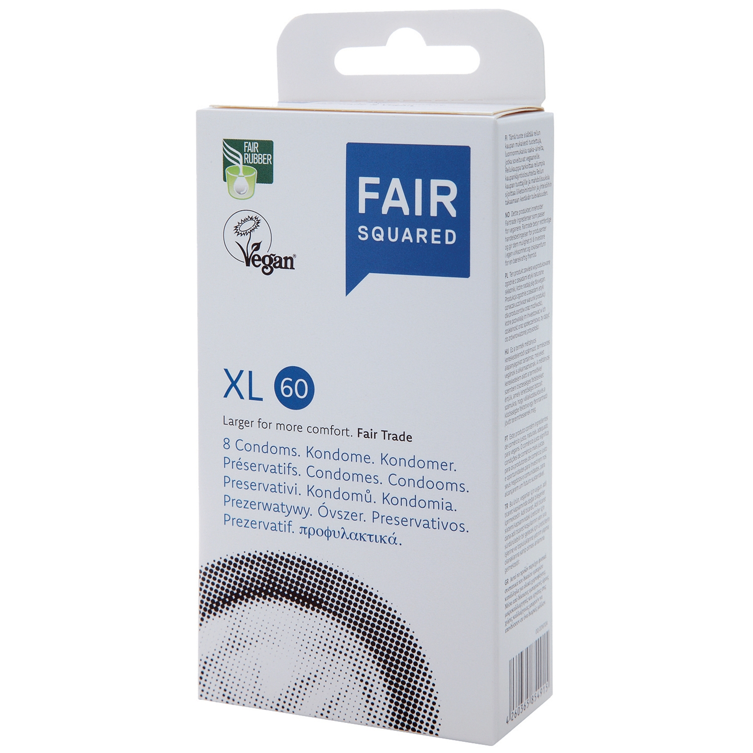 Fair Squared Xl 60 Veganske Kondomer 8 Stk - Clear