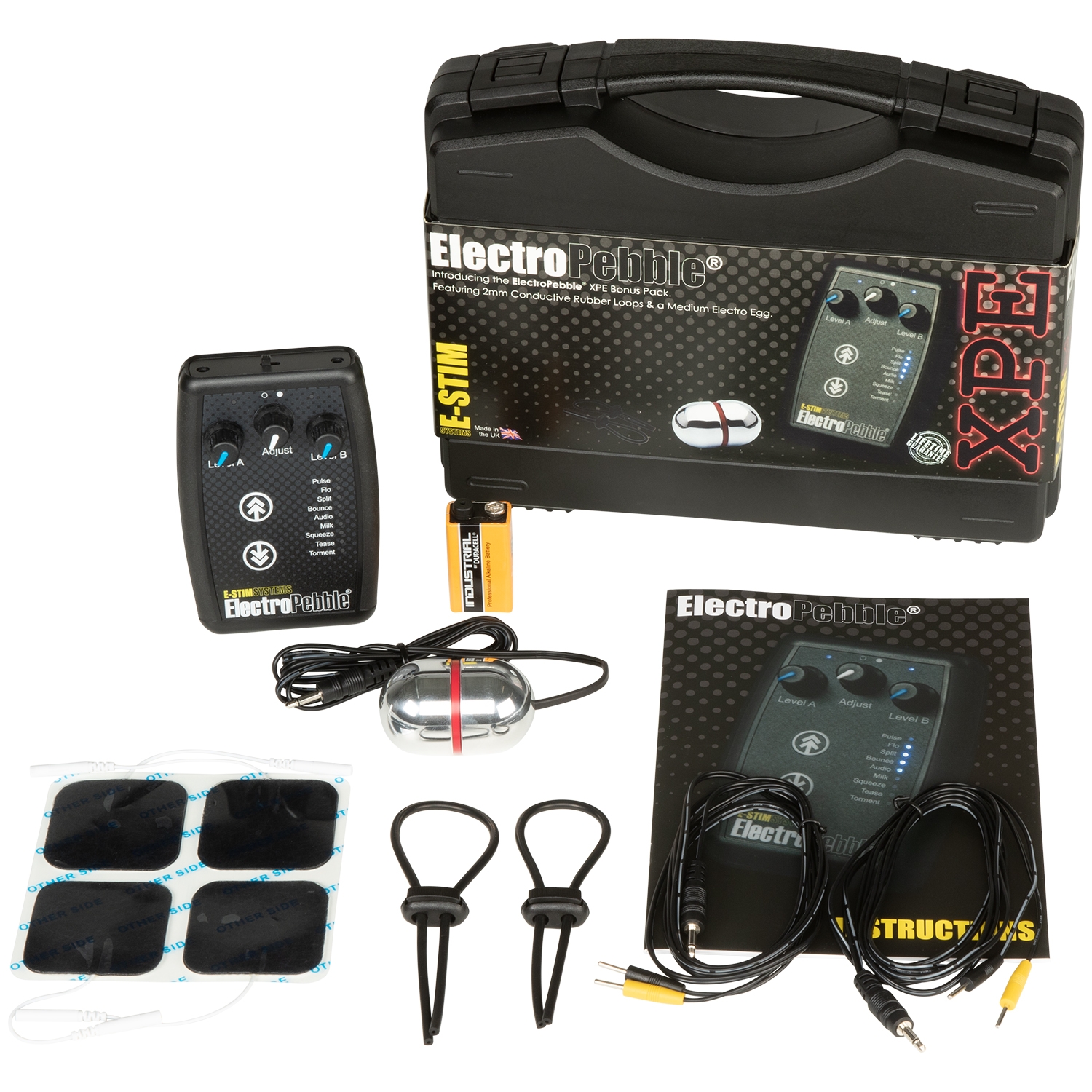 E-stim Electropebble Xpe Power Box Sæt - Black