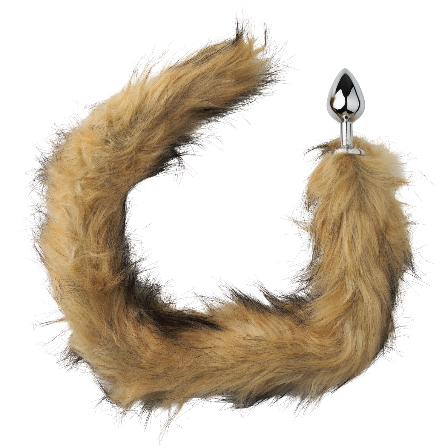 Furry Fantasy Red Fox Tail Butt Plug - Silver