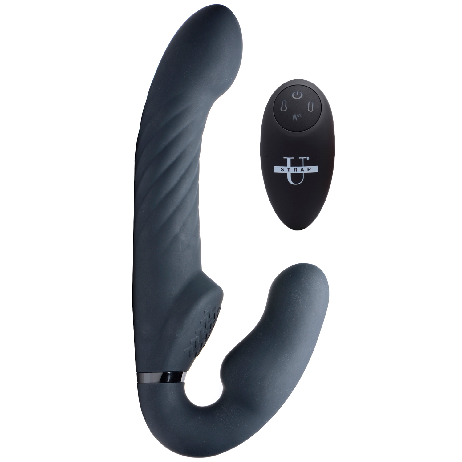 Strap U Ergo-fit Twist Oppustelig Vibrerende Strap-on - Black