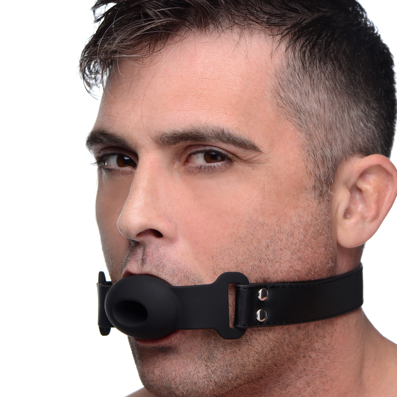 Strict Hollow Silikone Gag - Black