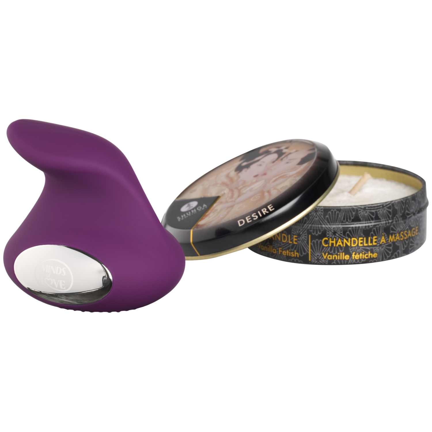 Minds Of Love Sweetie Vibrator Og Massagelys Sæt - Purple
