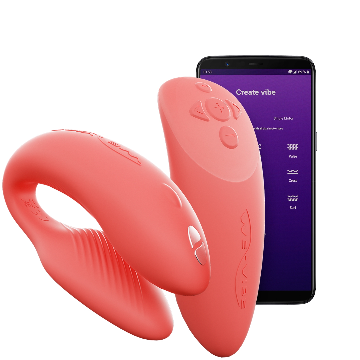 We-vibe Chorus App Og Fjernbetjening Par Vibrator - Koral