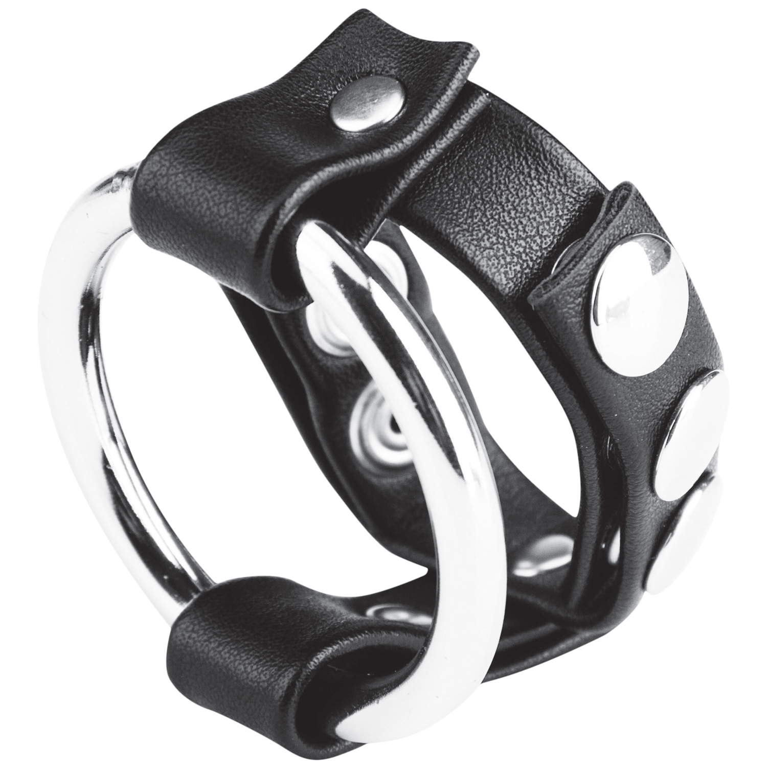 Blue Line Cb Gear Metal Penisring Med Justerbar Snap Testikelstrop - Black