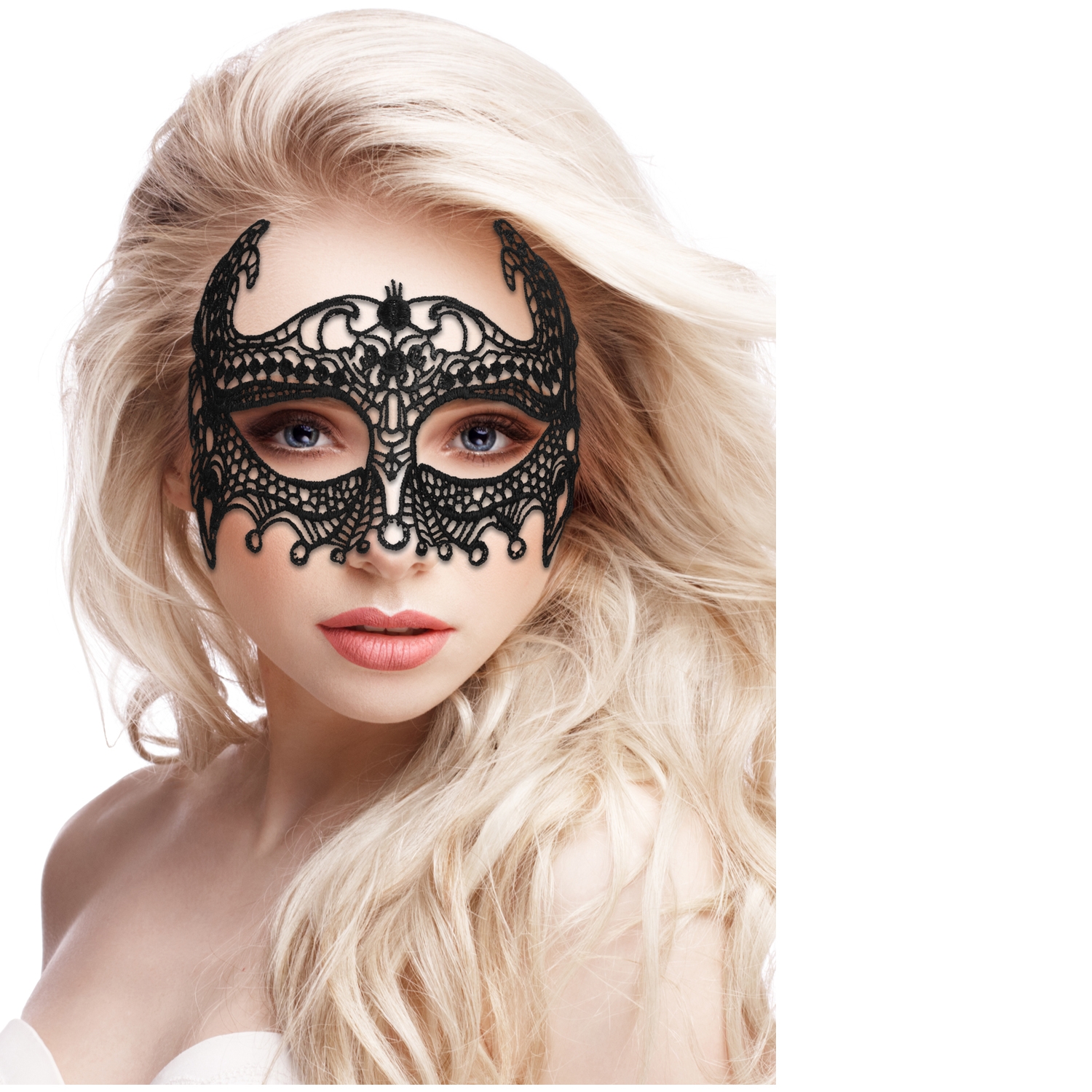Ouch Empress Blonde Maske - Sort - One Size