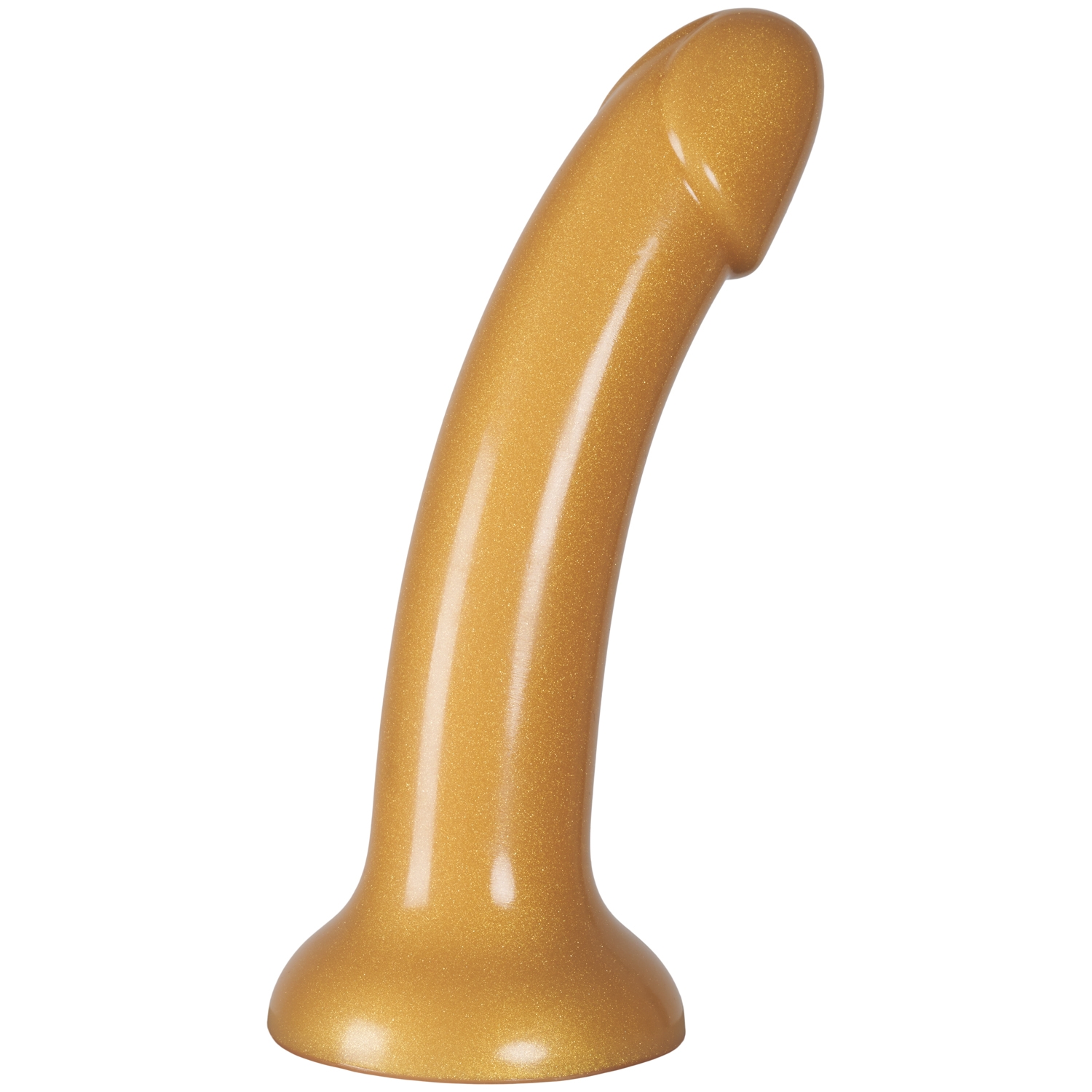 Baseks Sparkling Gold Silikone Dildo 18 Cm - Guld