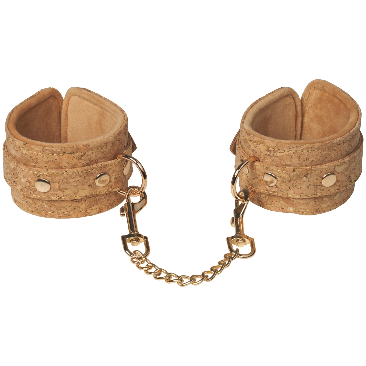 Vegan Fetish Kork Håndledsmanchetter - Nude