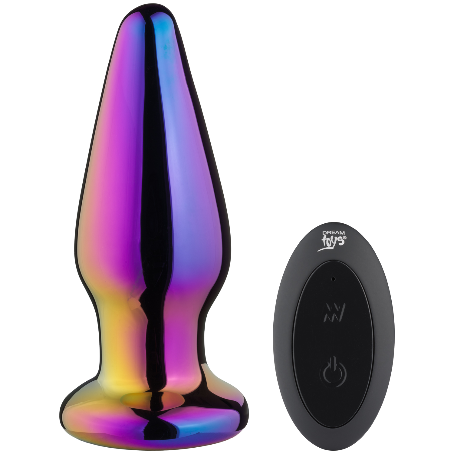 Dream Toys Glamour Glass Vibe Tapered Fjernbetjent Butt Plug - Flere Farver