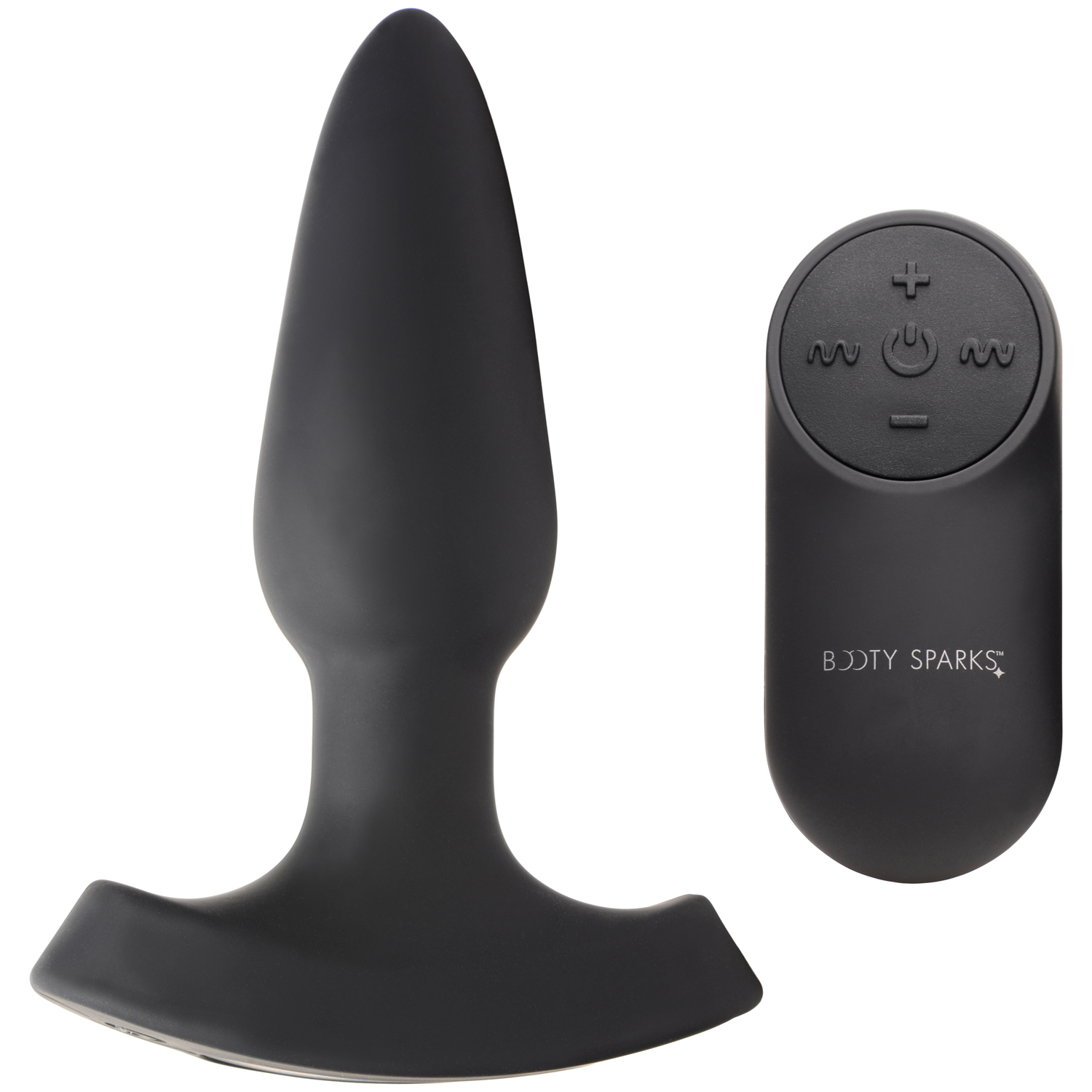 Booty Sparks Laser Series Fuck Me Small Fjernbetjent Butt Plug - Black