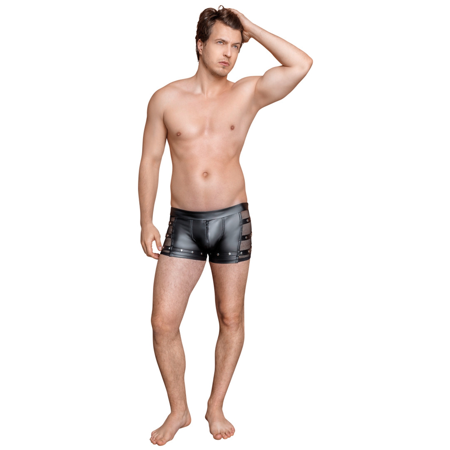 Nek Sorte Boxershorts Med Lynlås - Black - 2xl