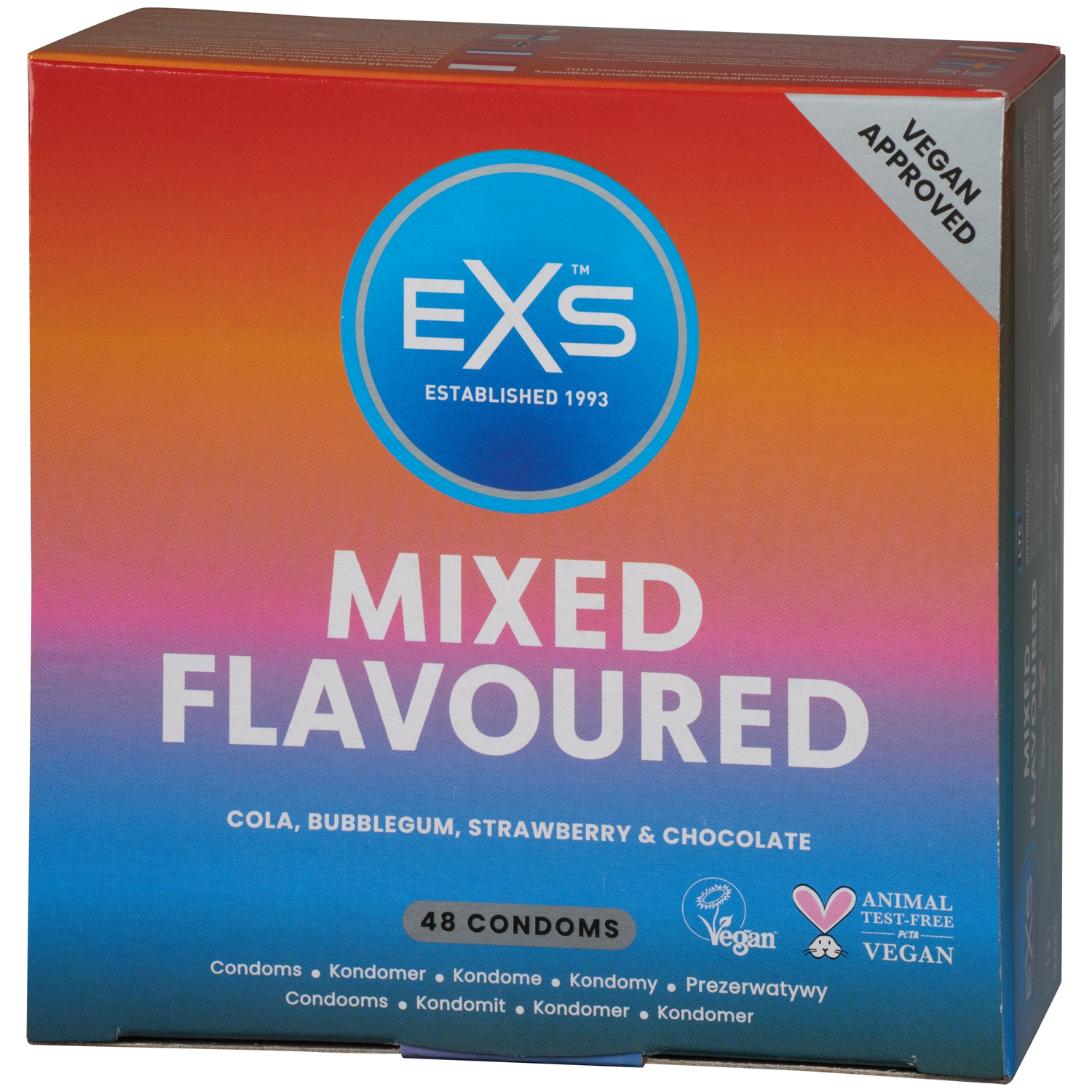 Exs Blandede Kondomer Med Smag 48 Stk - Clear