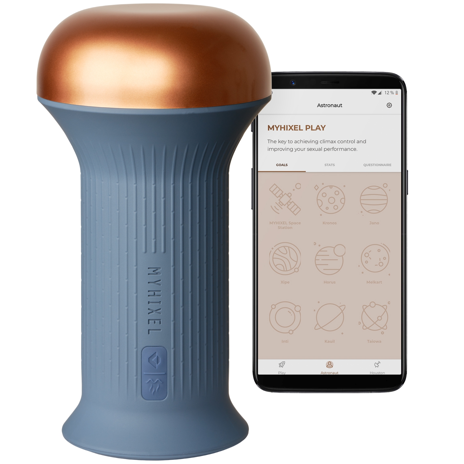 Myhixel Control App-styret Trænings Masturbator - Blå