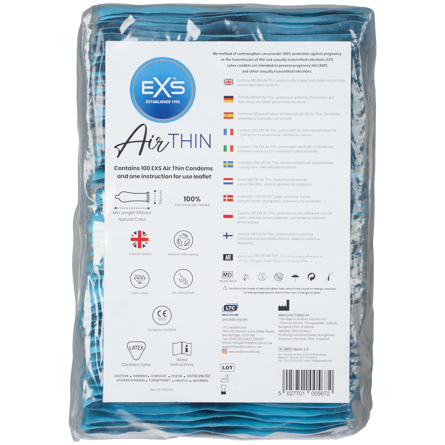 Exs Air Thin Kondomer 100 Stk - Clear