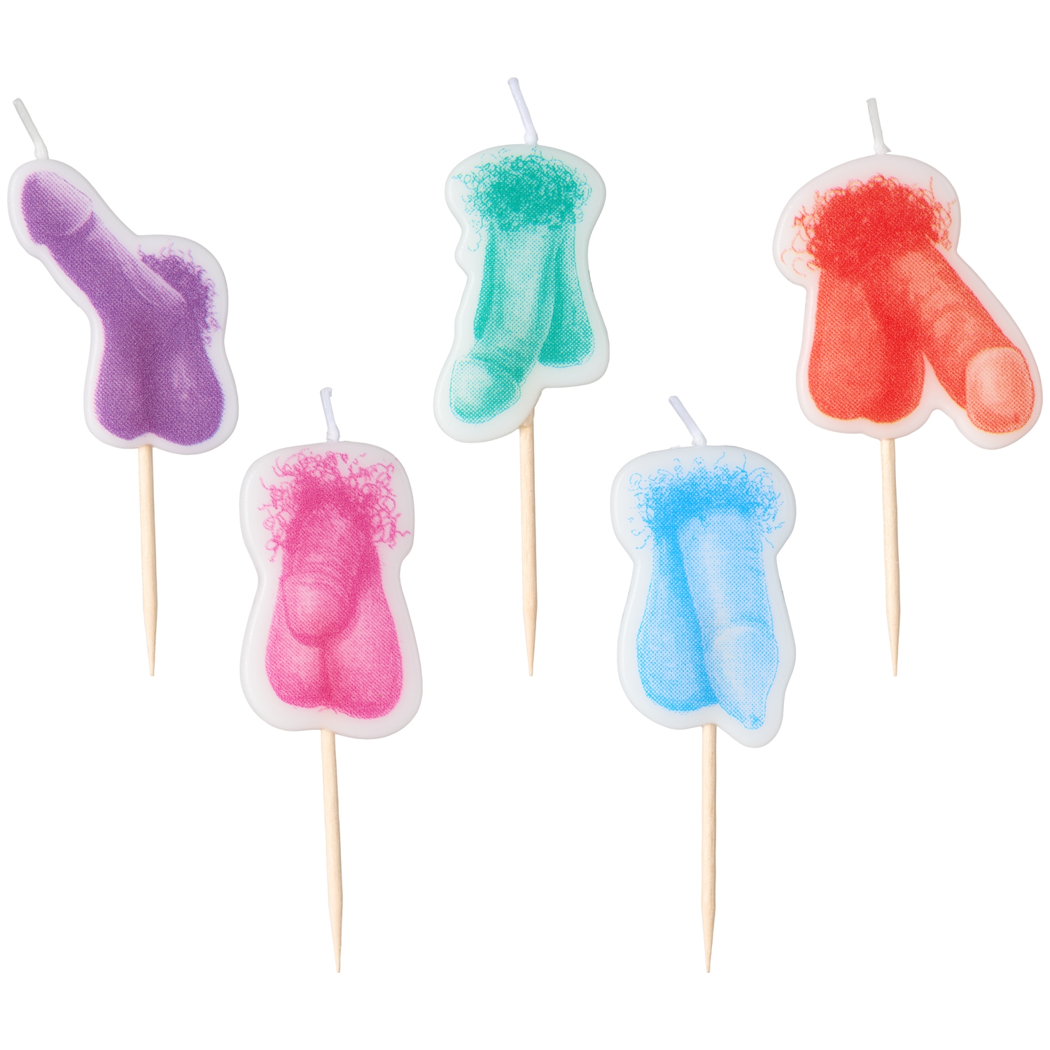 Little Genie Dirty Penis Stearinlys Sæt - Mixed Colours