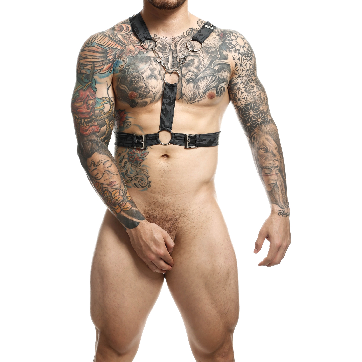 Malebasics Dngeon Cross Bryst Harness - Grey
