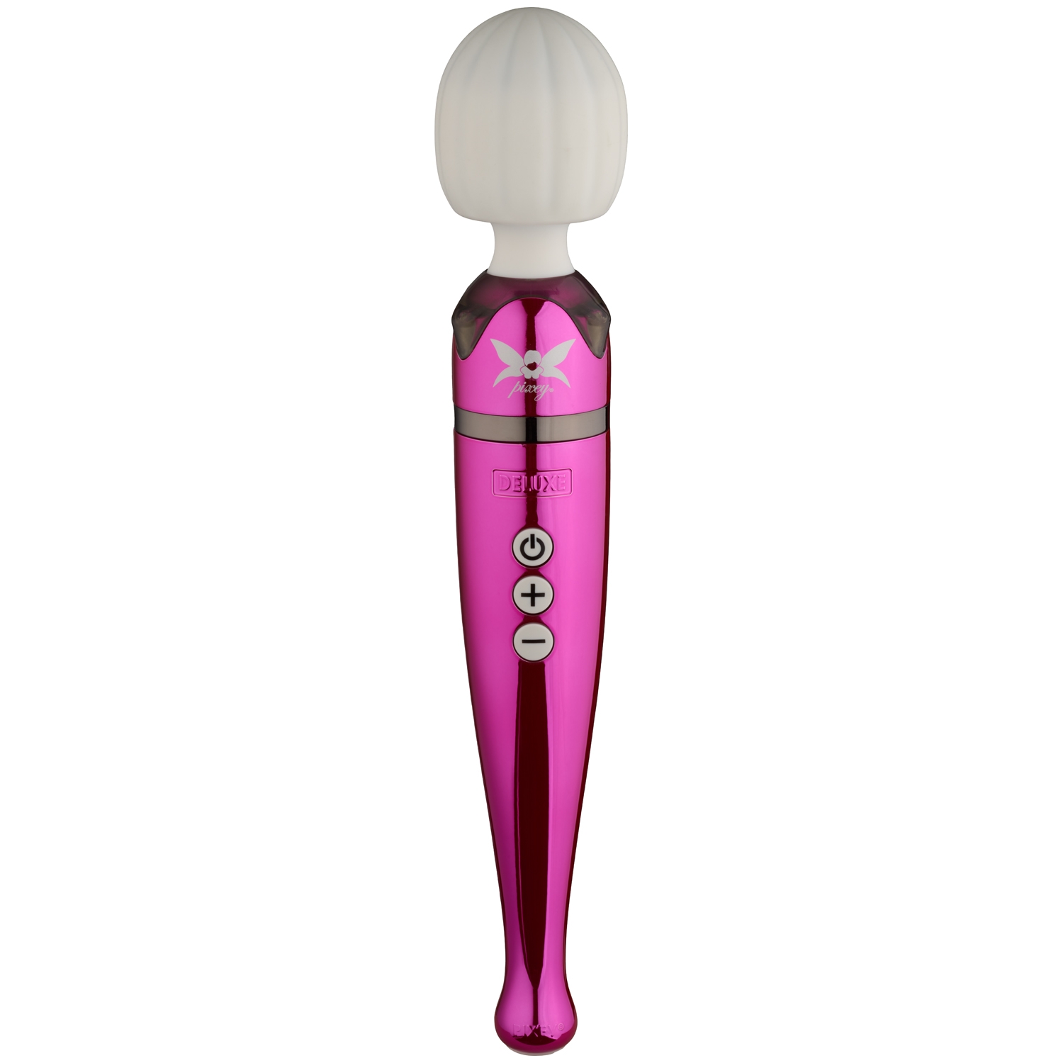 Pixey Deluxe Chrome Kraftfuld Opladelig Massager - Pink
