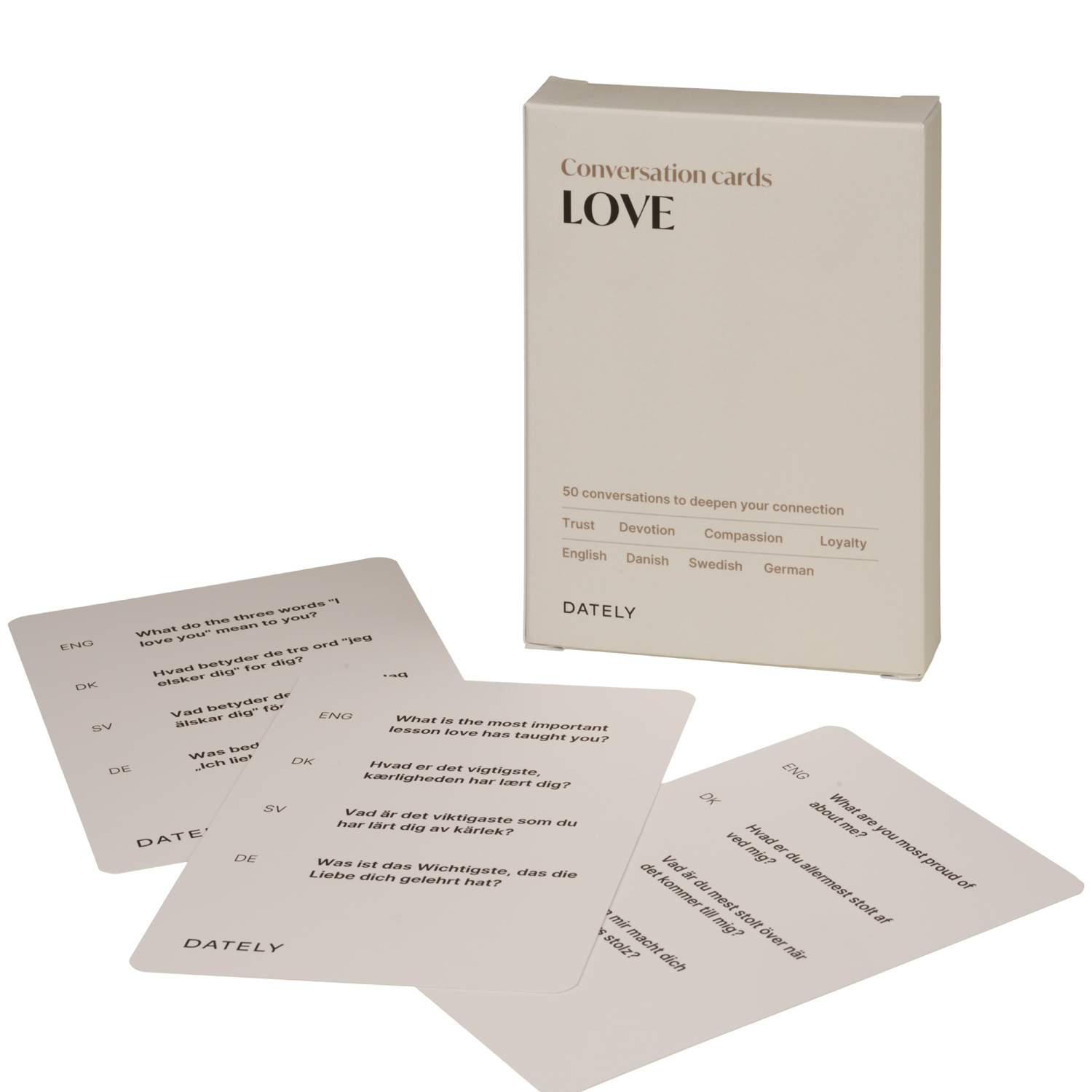 Dately Conversation Cards Love - White