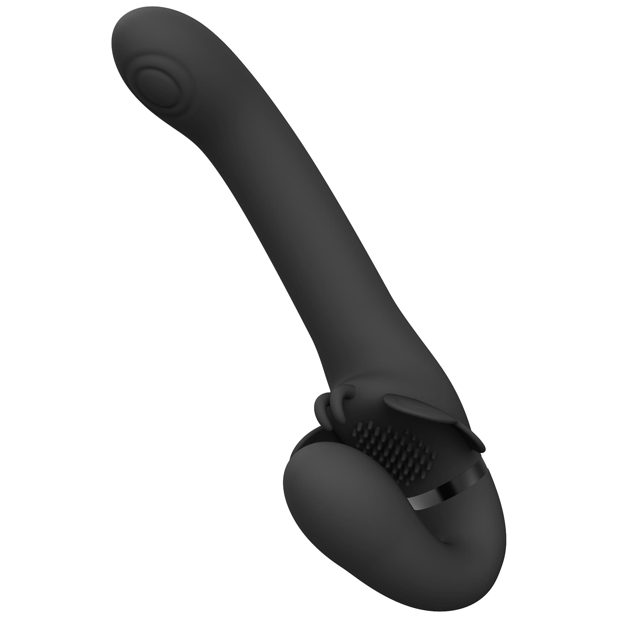 Satu Pulse-wave  Vibrating Strapless Strapon Black