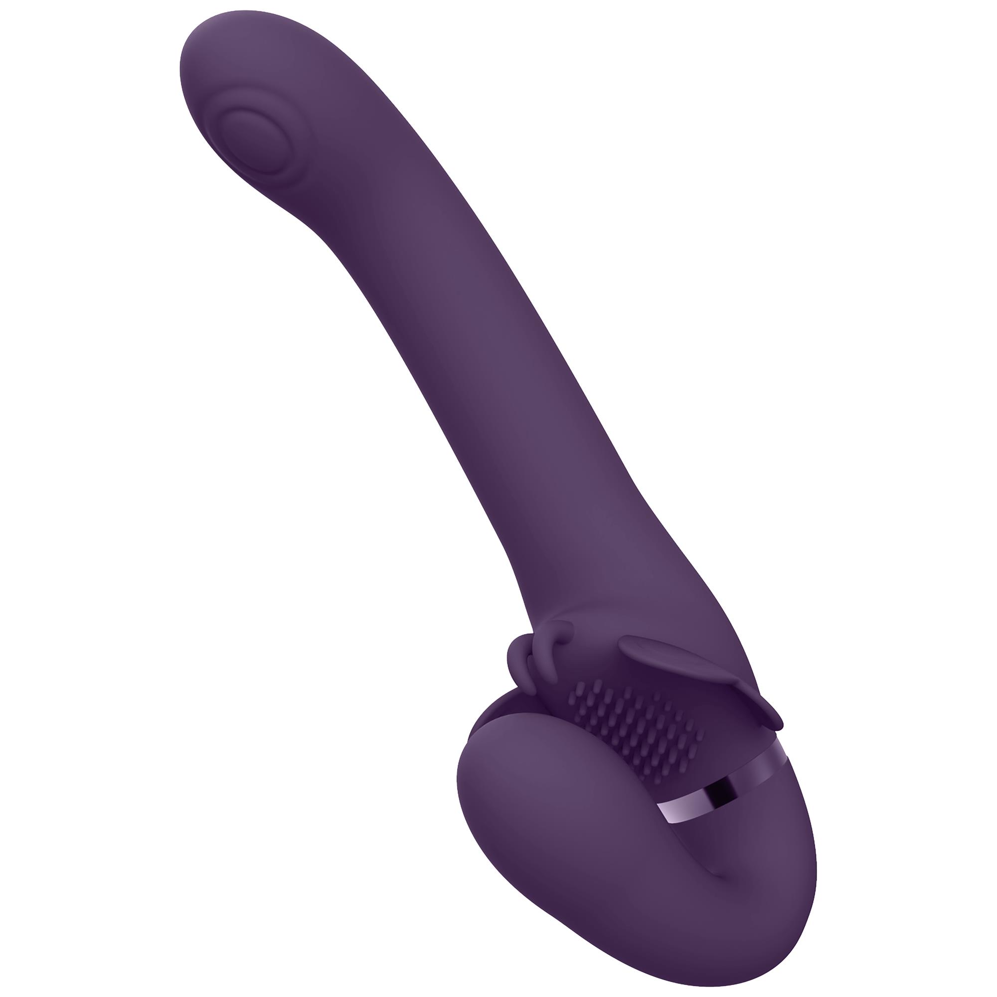 Satu Pulse-wave  Vibrating Strapless Strapon Purple