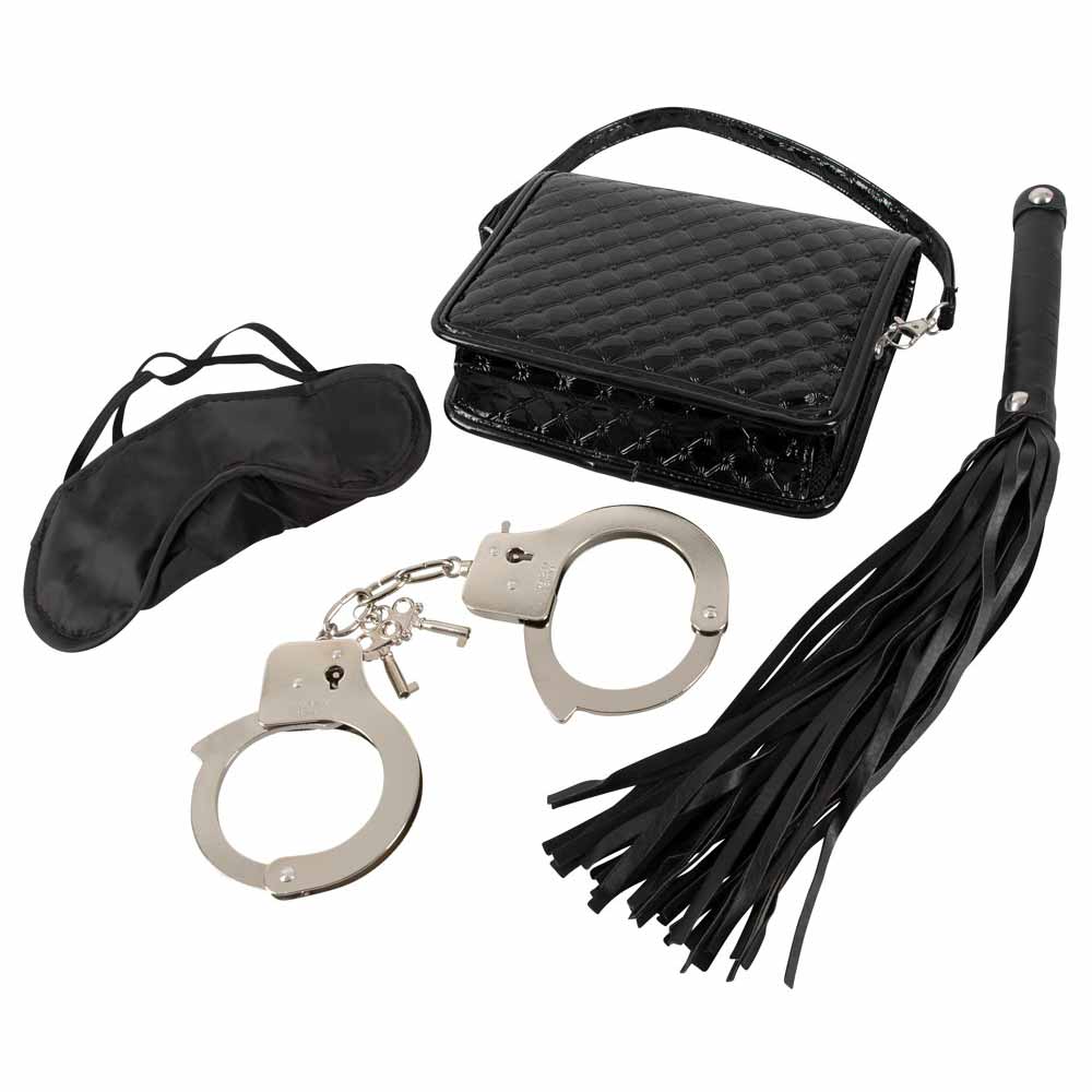 Bad Girl Taske Med Blindfold Håndjern  Pisk
