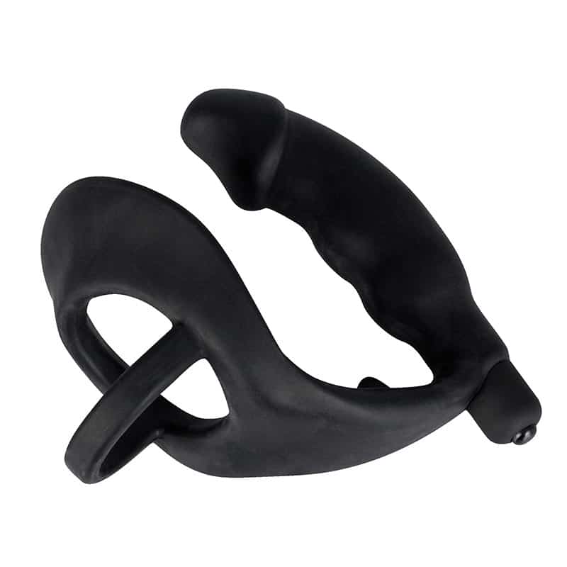 Black Velvets Penisring Med Vibrator Butt Plug