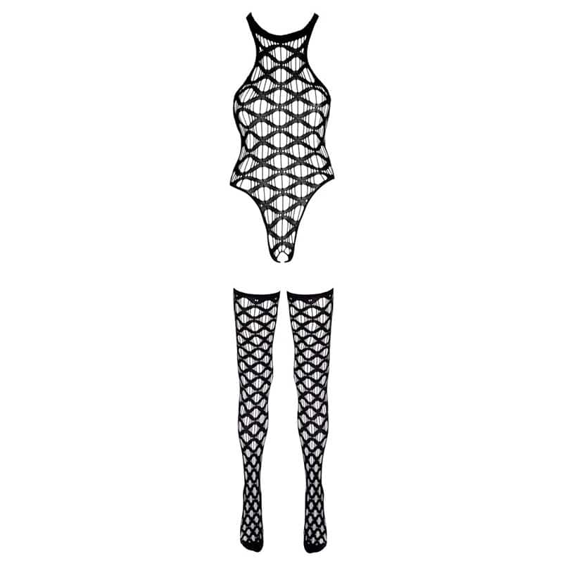No:xqse Annabelle Bundløs Bodystocking Sort
