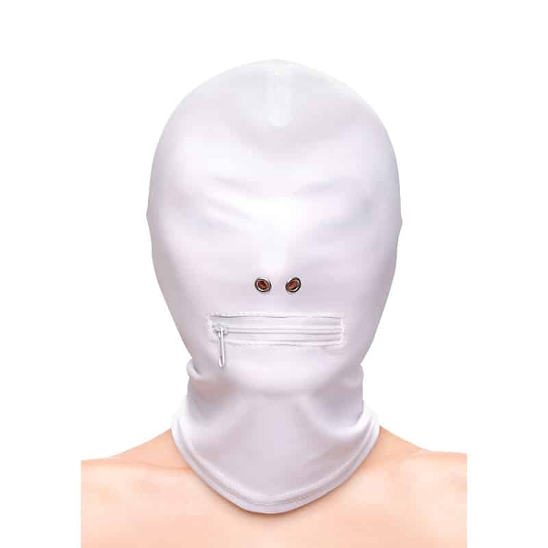 Ns Novelties Fetish  Fashion Zippered Mouth Hood - Hvid