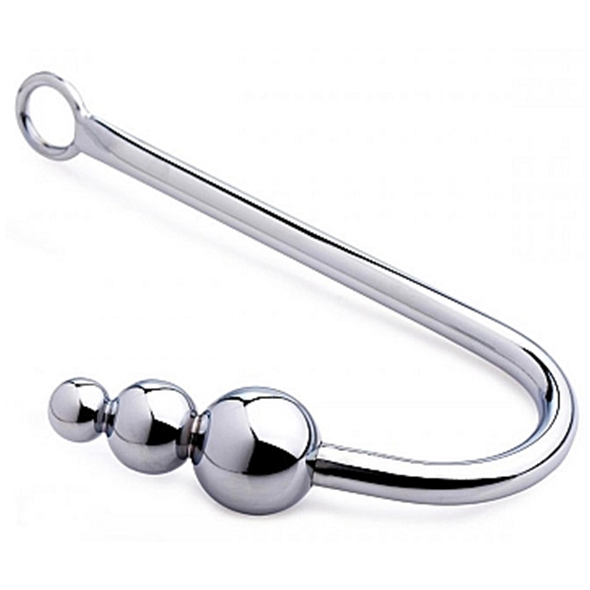 Steel Anal Hook With Beads