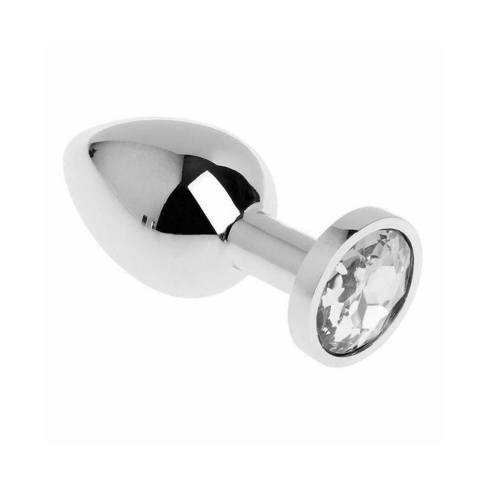 Diamond King Stål Buttplug Med Diamant - Large