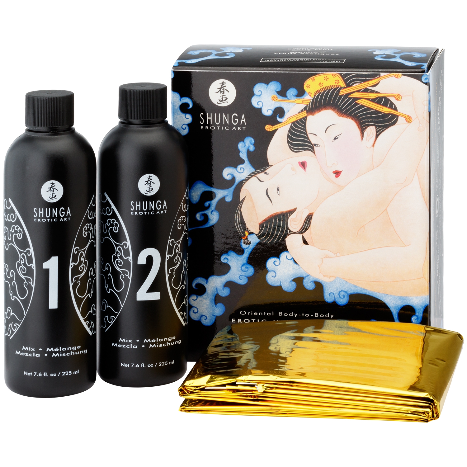 Shunga Body Slide Massage Gel Sæt 2 X 225 Ml - Clear
