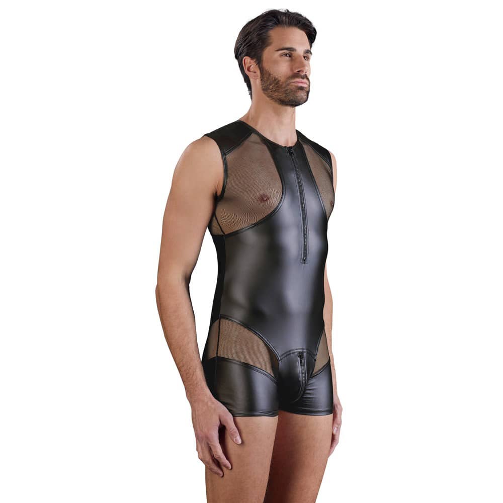 Nek Sort Jumpsuit Til Mænd I Mat Look - M