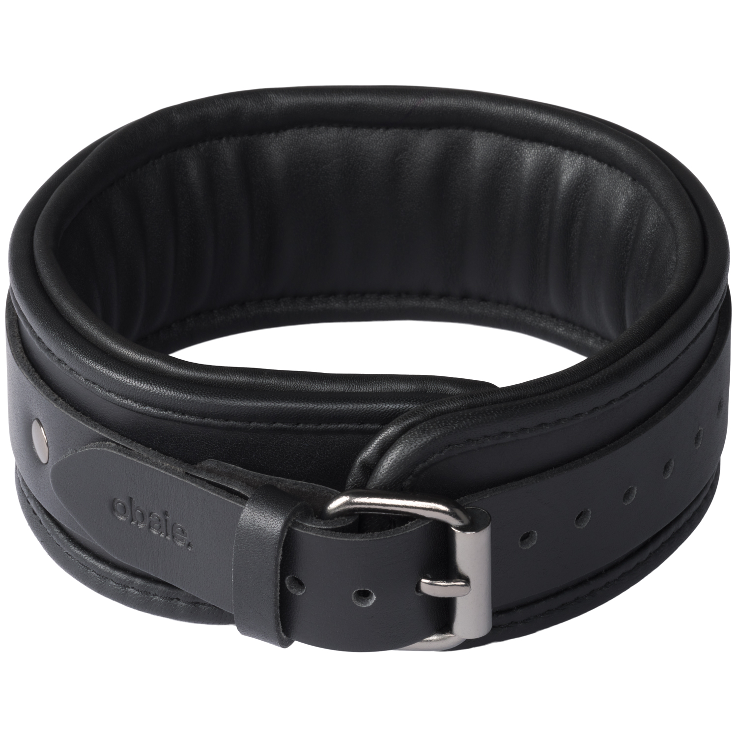 Obaie ægte Læder Premium Halsbånd - Black