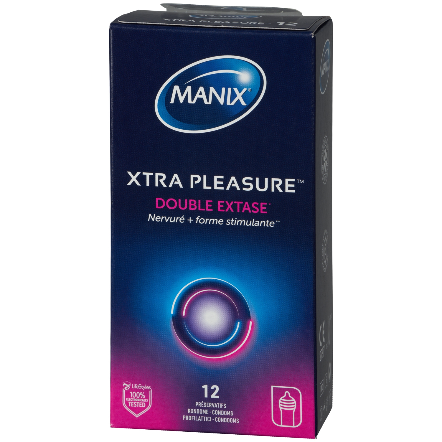 Manix Xtra Pleasure Double Extase Kondomer 12 Stk - Clear
