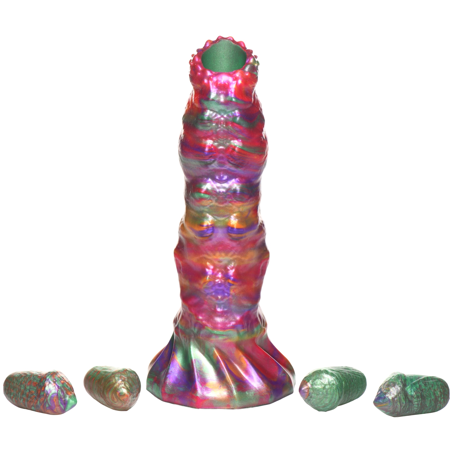 Creature Cocks Larva Ovipositor Silikone Dildo Med æg 23 Cm - Mixed Colours