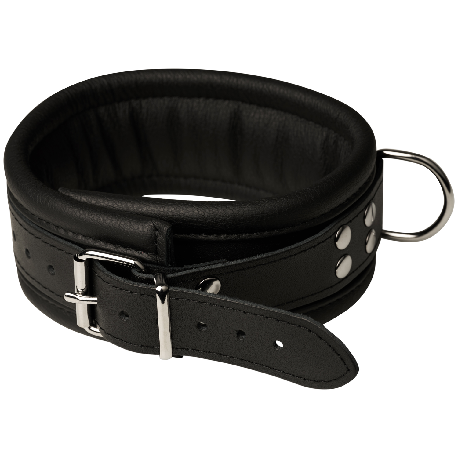 Xx-dreamstoys Bredt Læderhalsbånd - Black