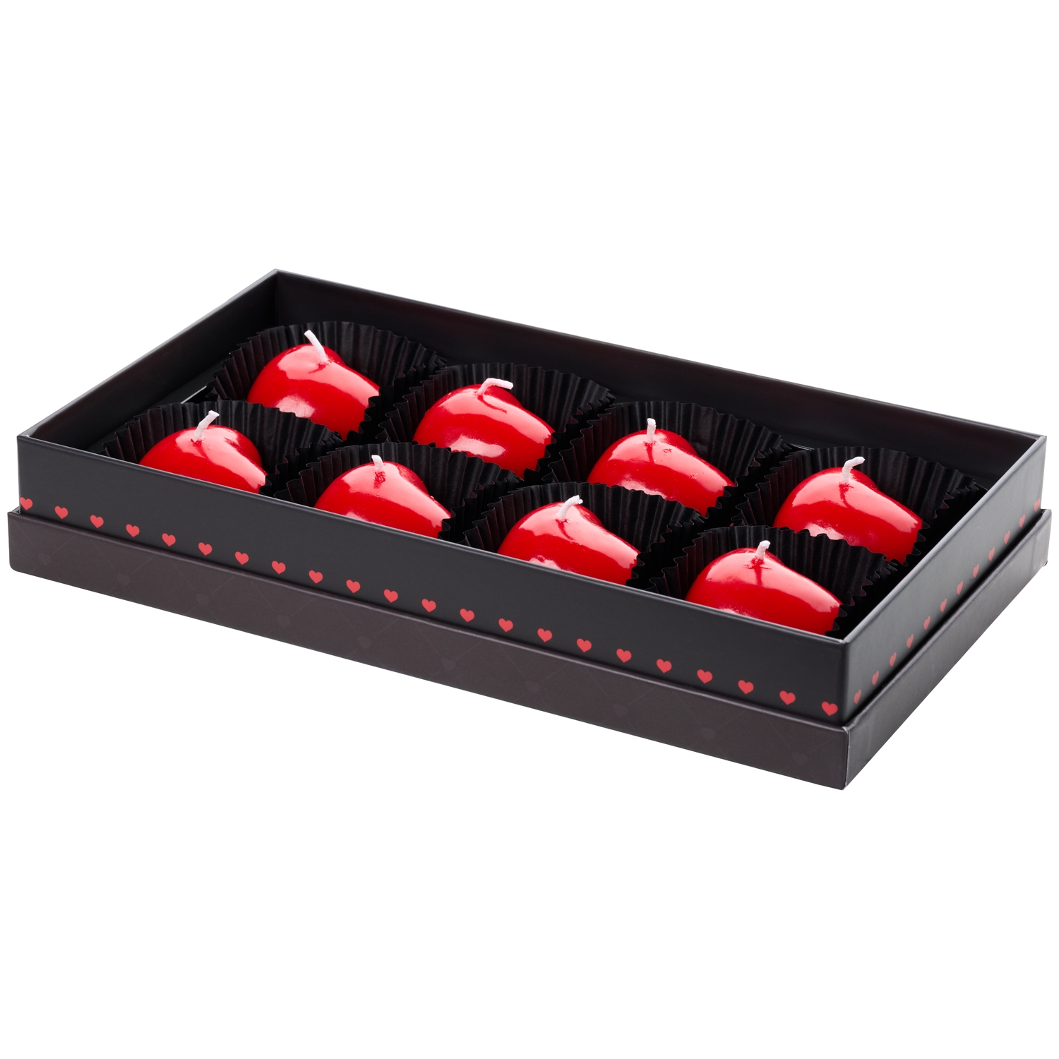 Mikamax Heart Shaped Bonbon Stearinlys - Red