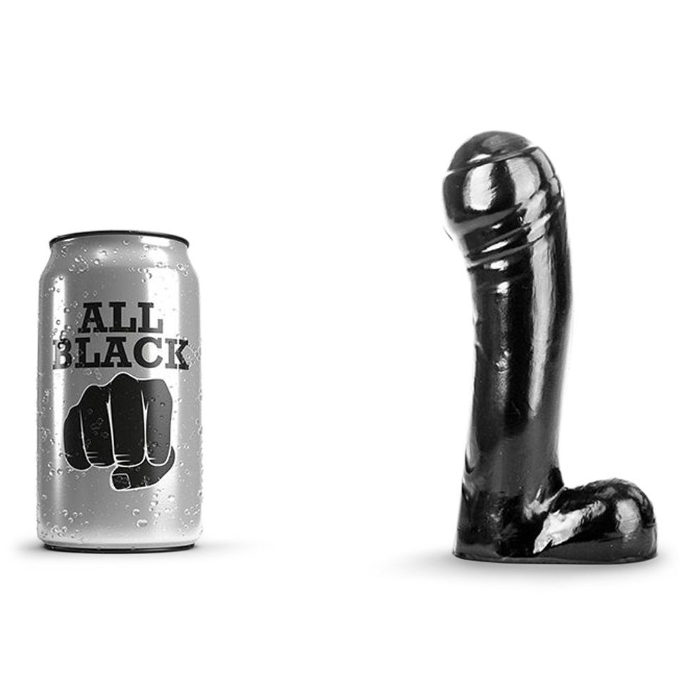 All Black 44  -  Realistisk Dildo Med Stort Hoved