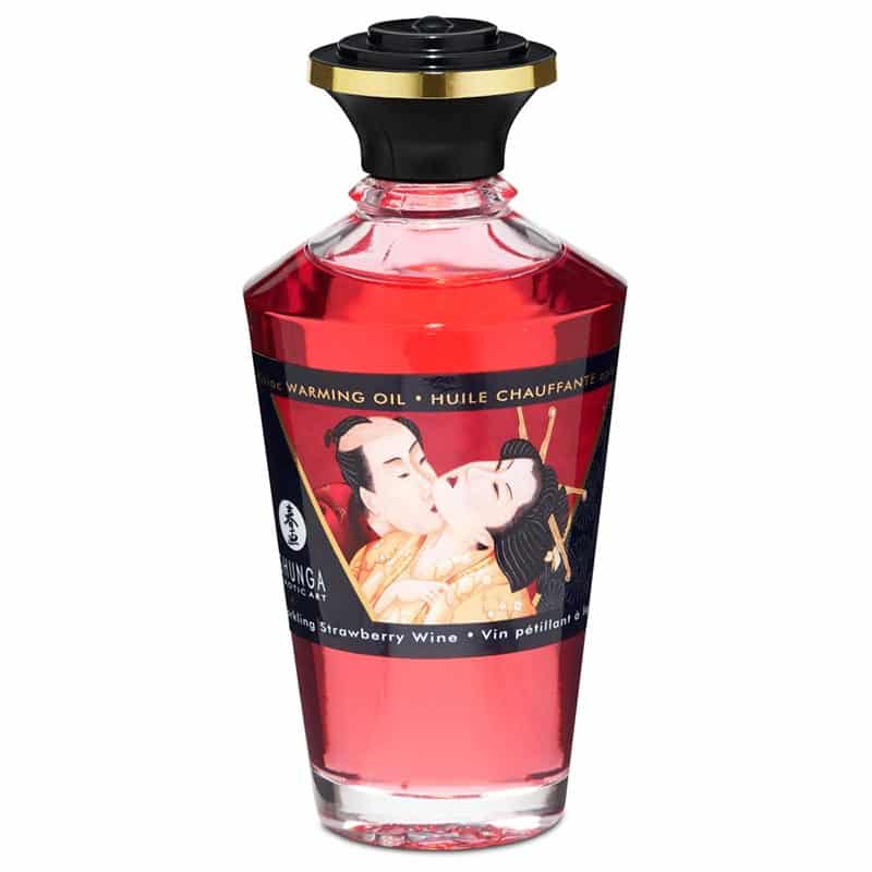 Shunga Aphrodisiac Warming Massageolie Jordbær