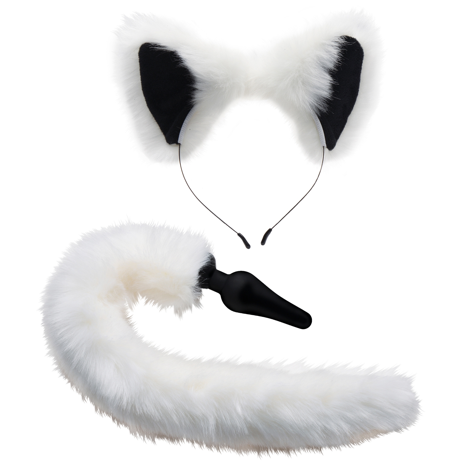 Tailz White Fox Tail Anal Plug Og ører - Hvid